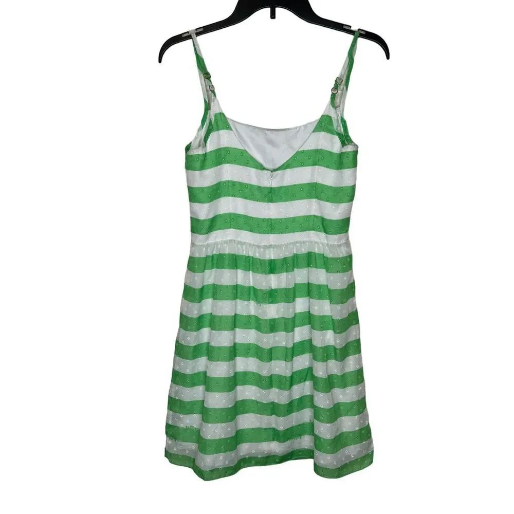 Lilly Pulitzer Women Dress Striped Sleeveless Sundress Antonia Green/White Sz. 2 - Picture 9 of 12